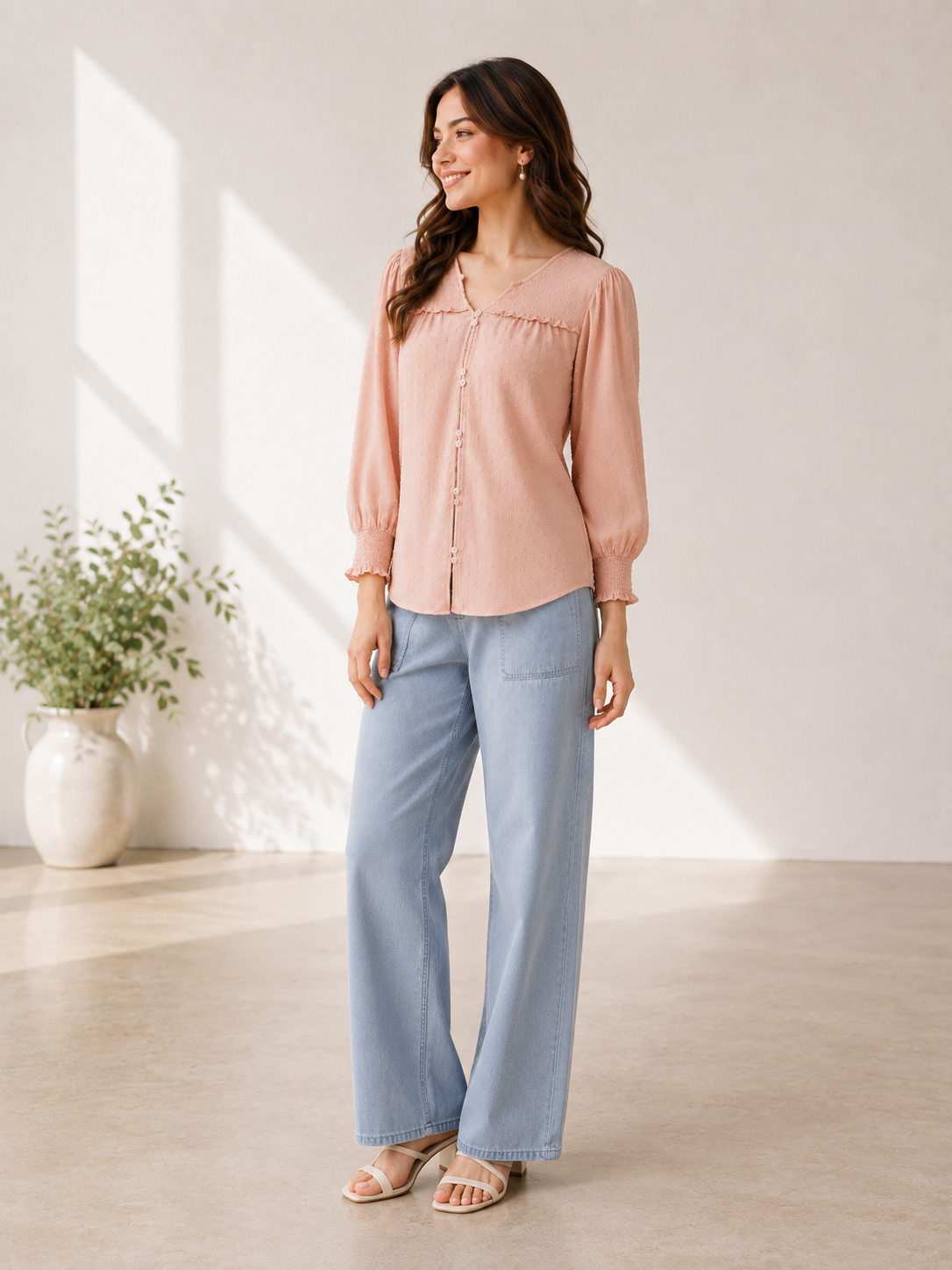 Women Peach Color Top