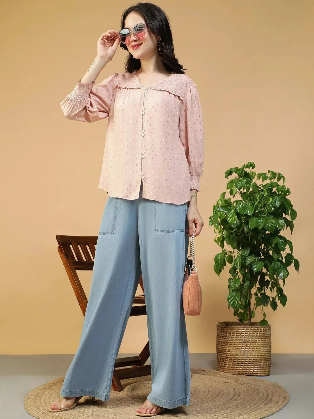 Women Peach Color Top
