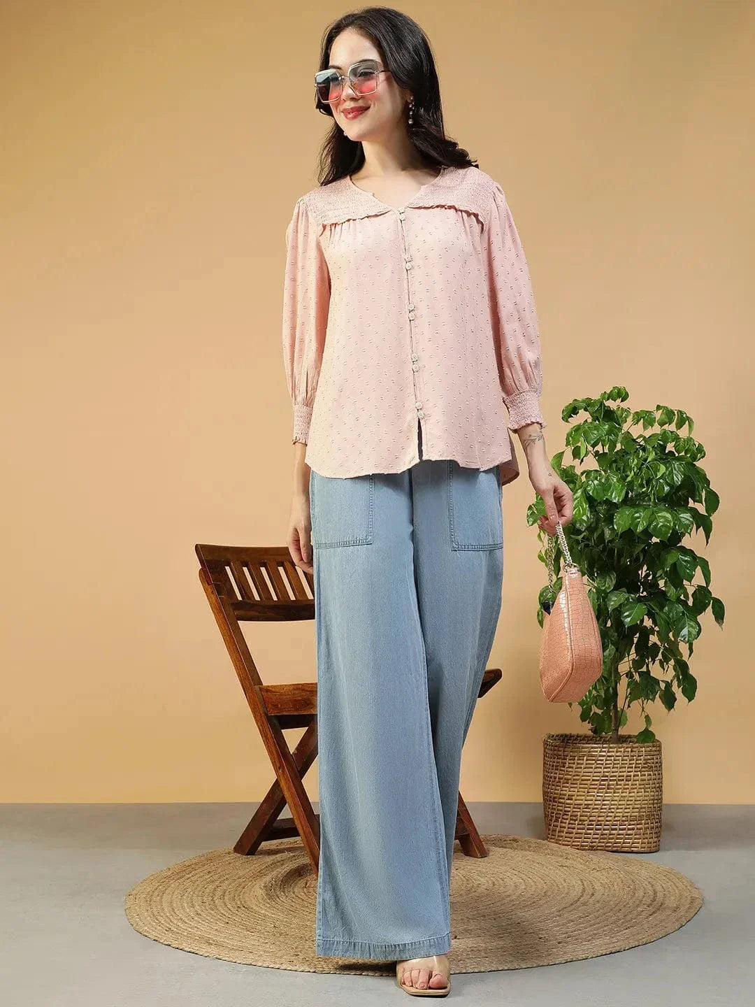 Women Peach Color Top