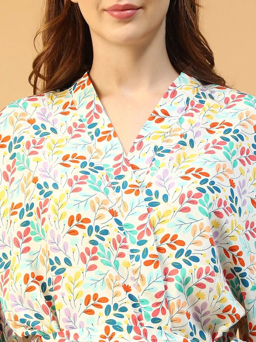 Multicolor Floral Print Nightwear Shrug