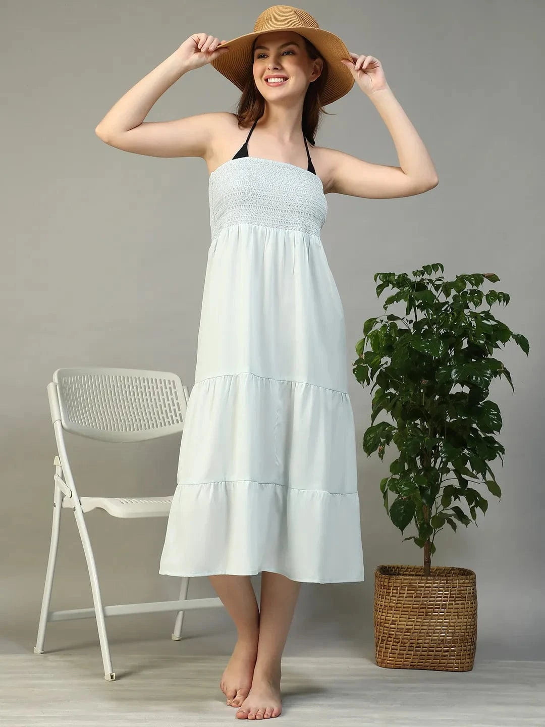 Blue Cotton Beachwear Dress