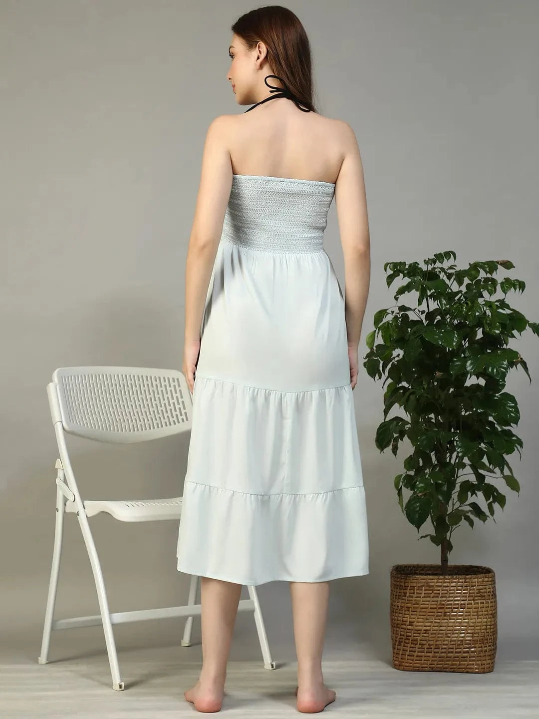 Blue Cotton Beachwear Dress