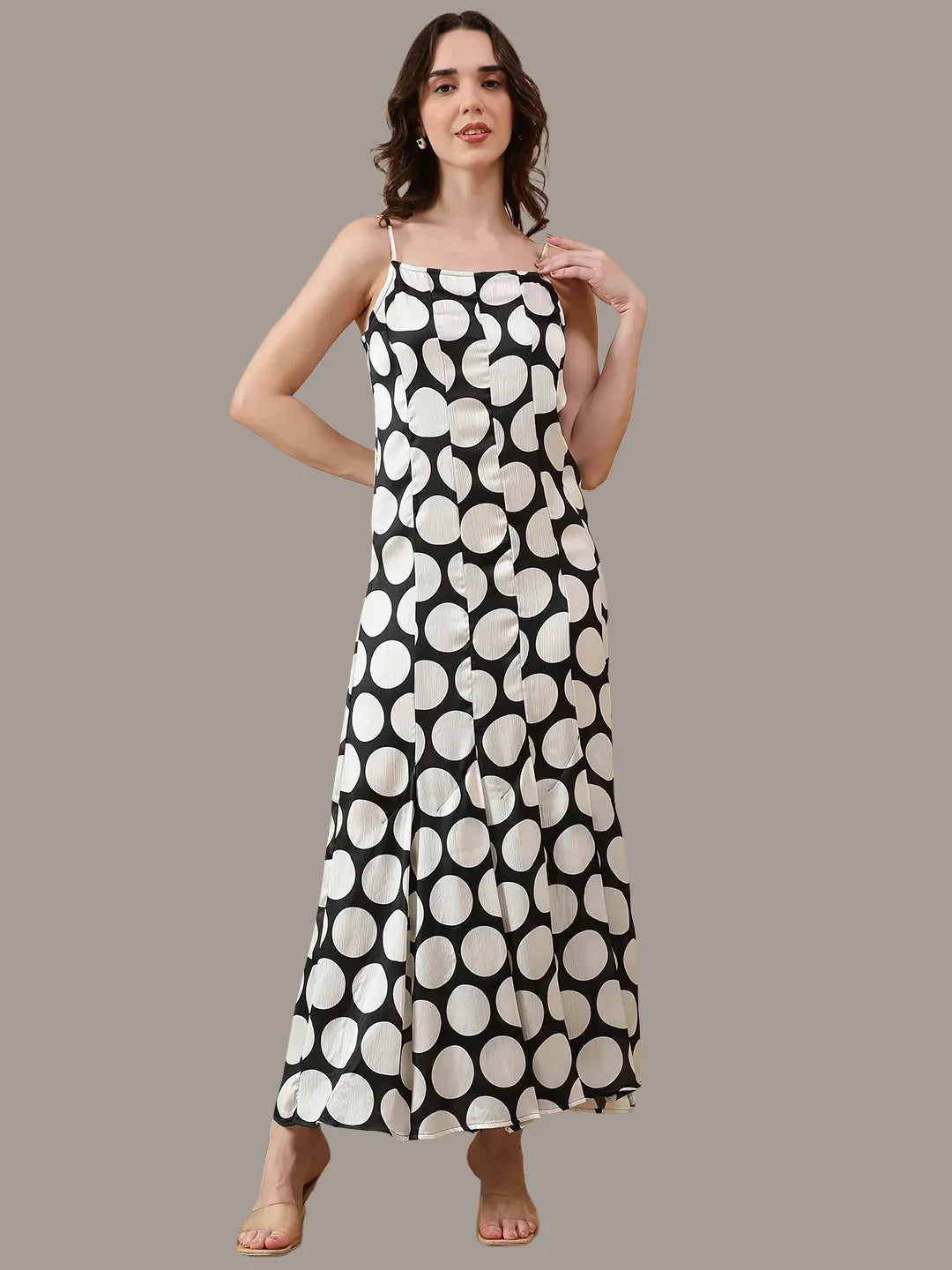 Women Black Polka Dot Dress