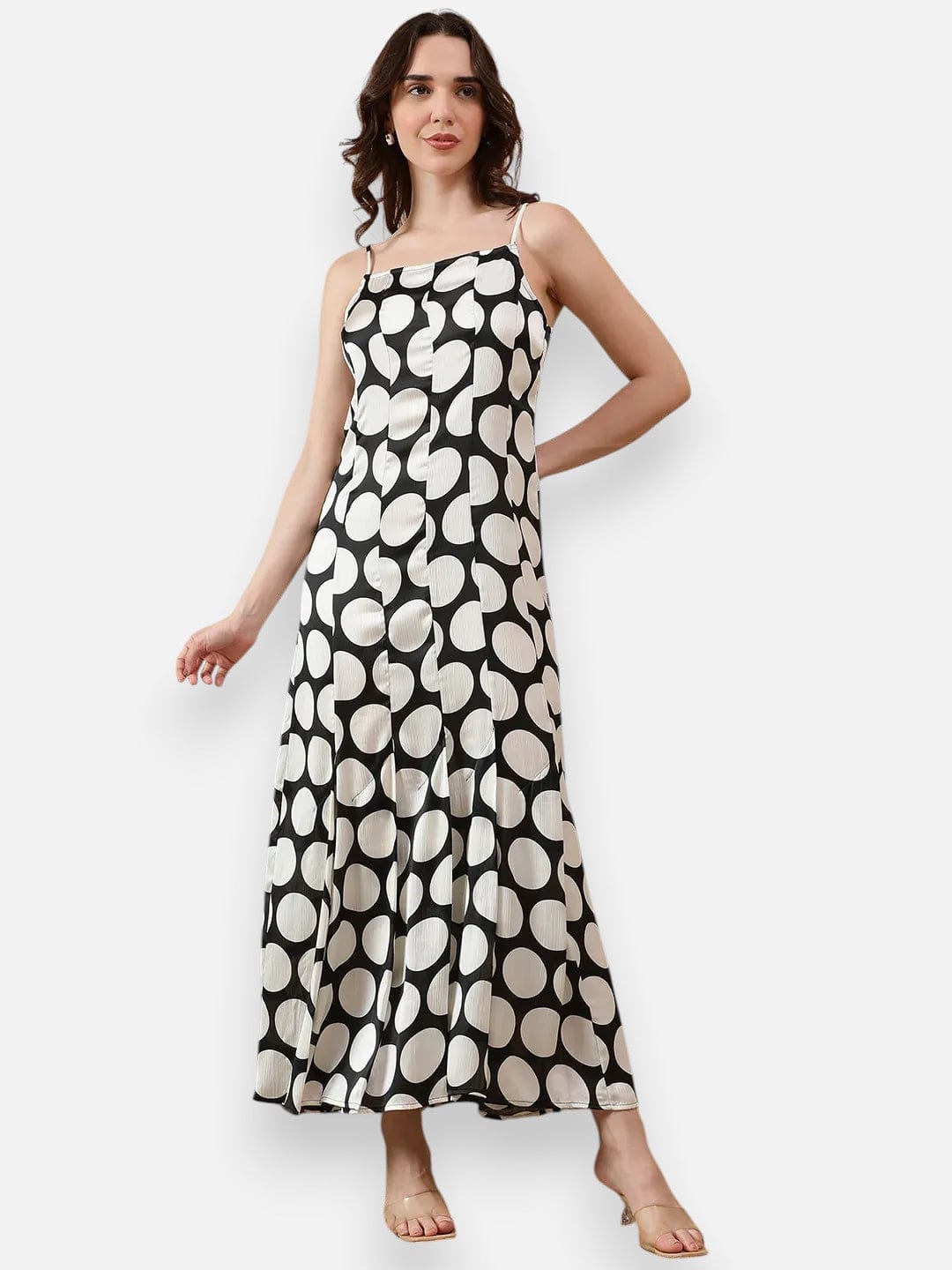 Women Black Polka Dot Dress
