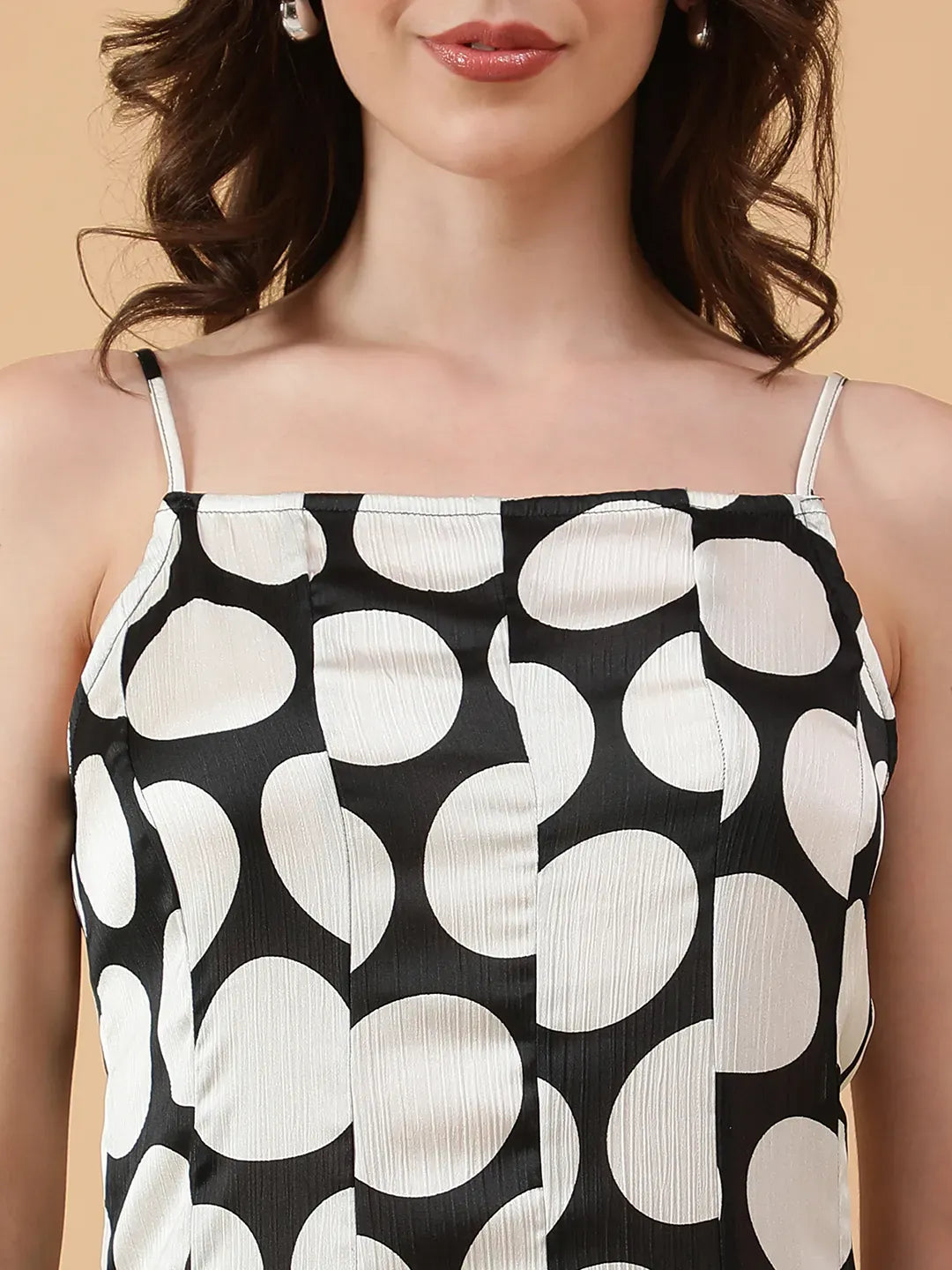 Women Black Polka Dot Dress