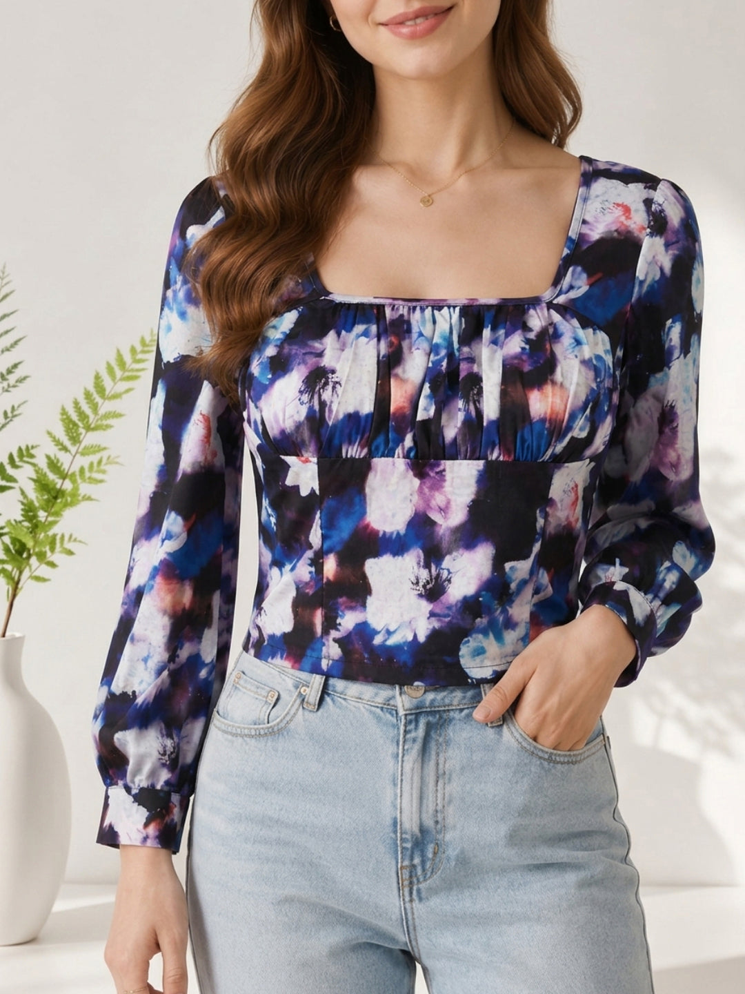 Multicolor Tie-Dye Print Top