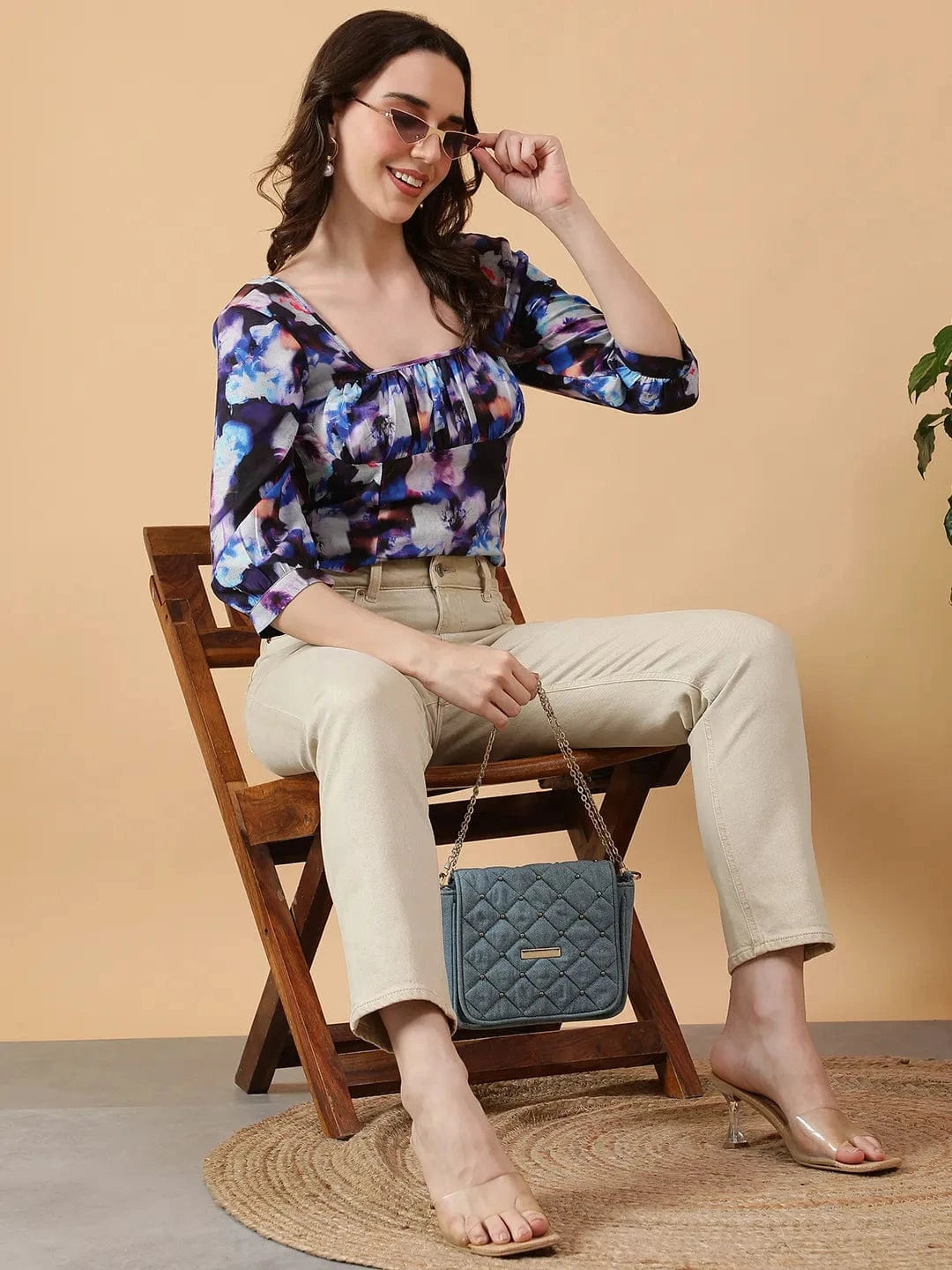 Multicolor Tie-Dye Print Top