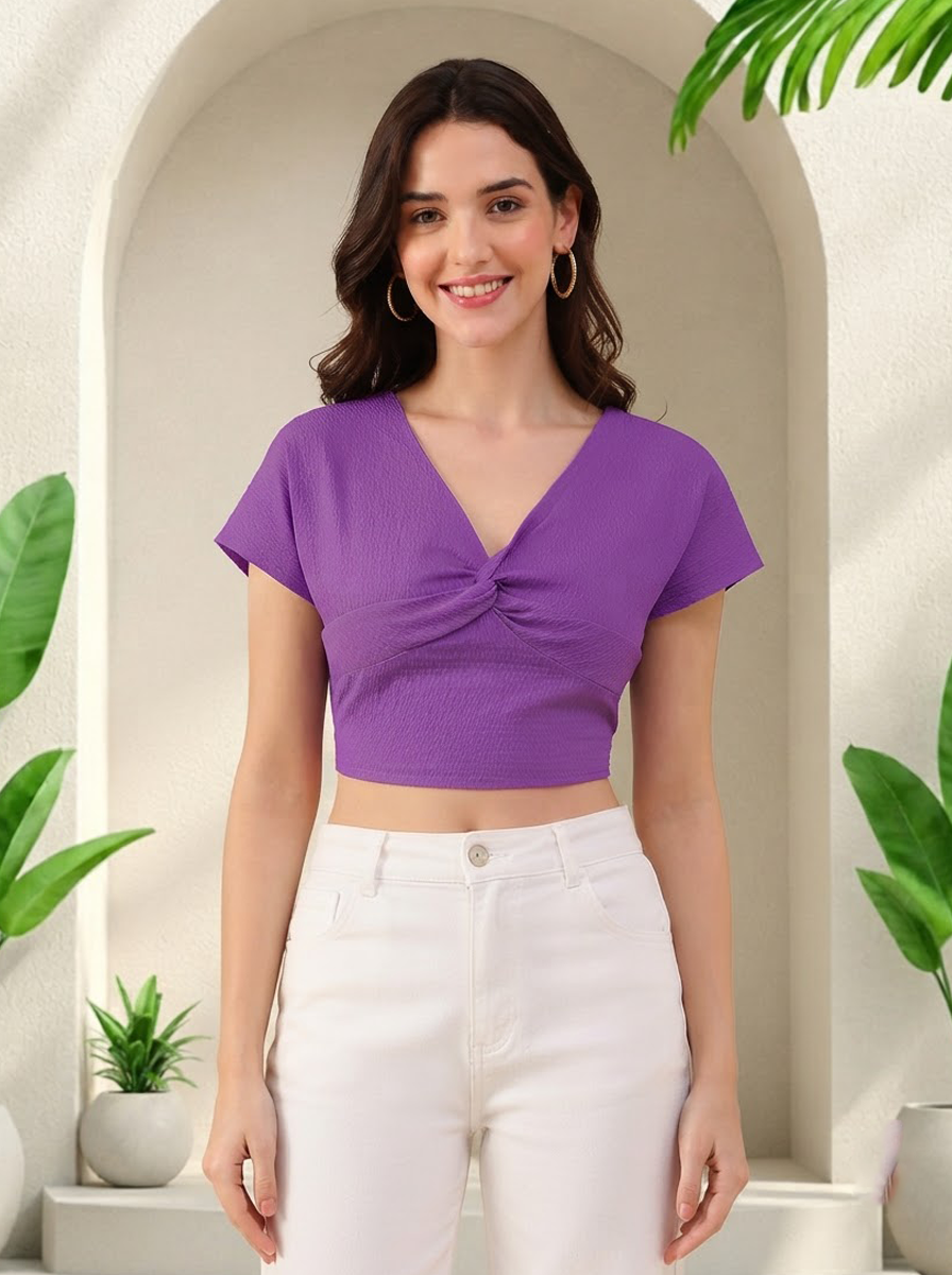 Women Purple Crop Top