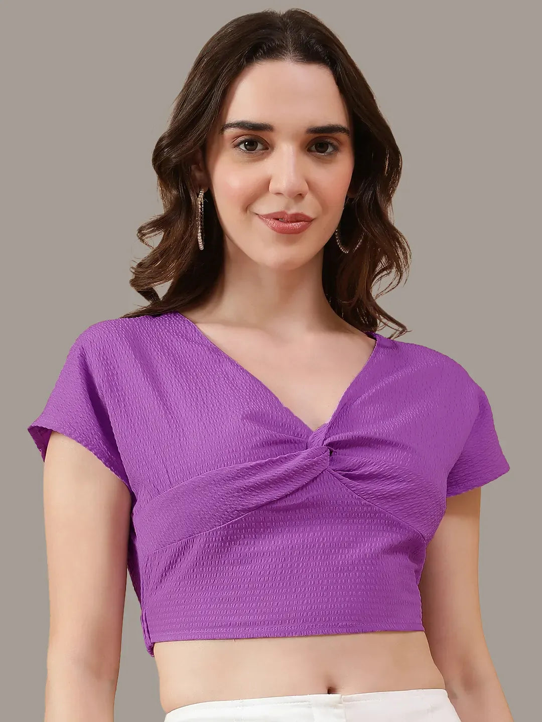 Women Purple Crop Top