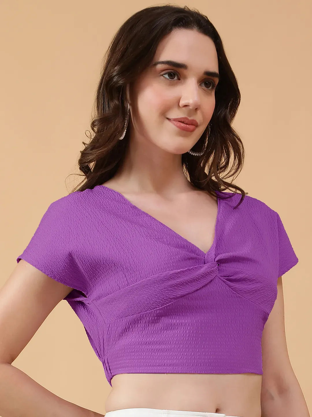 Women Purple Crop Top