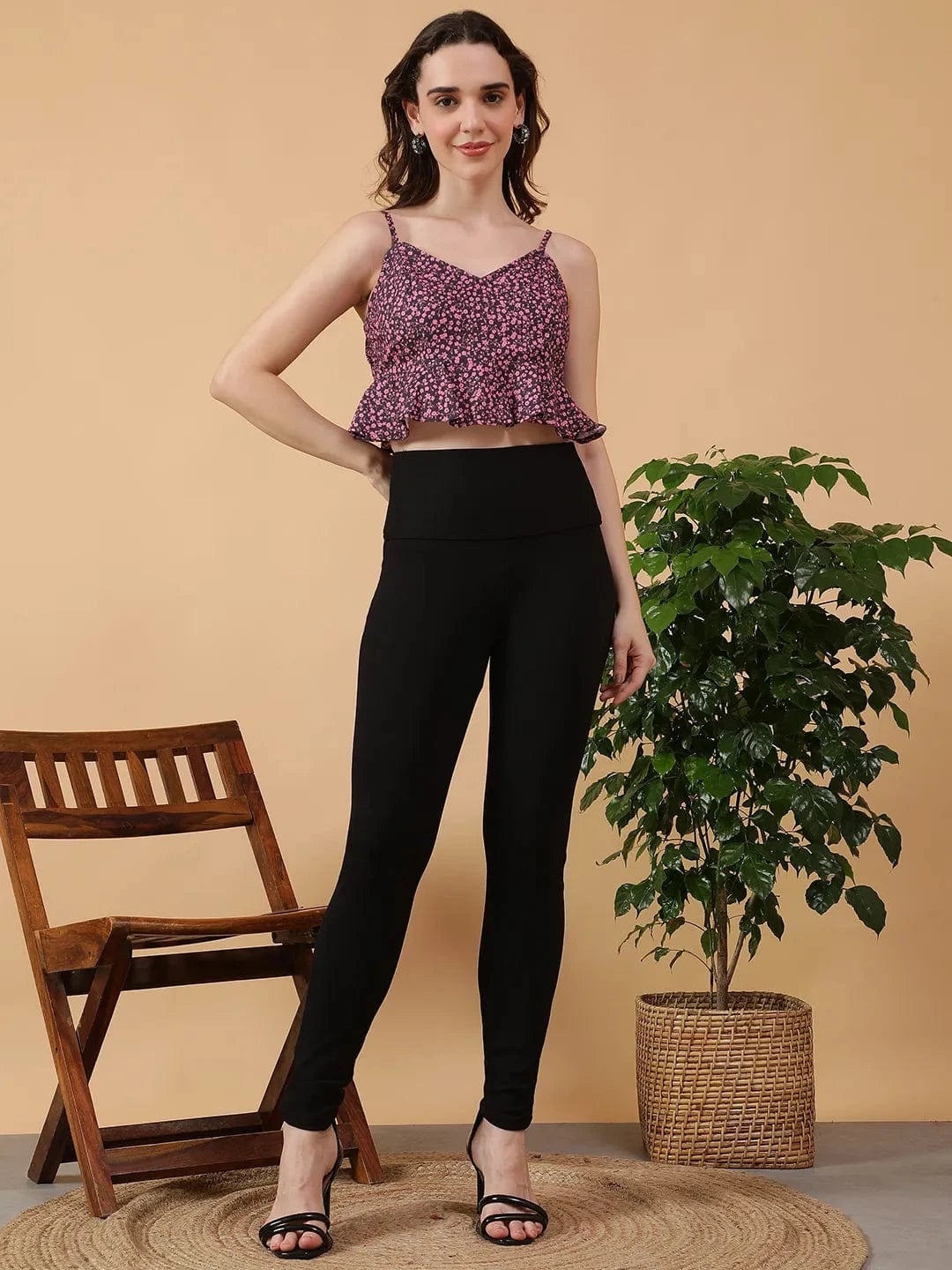 Purple Floral Print Top