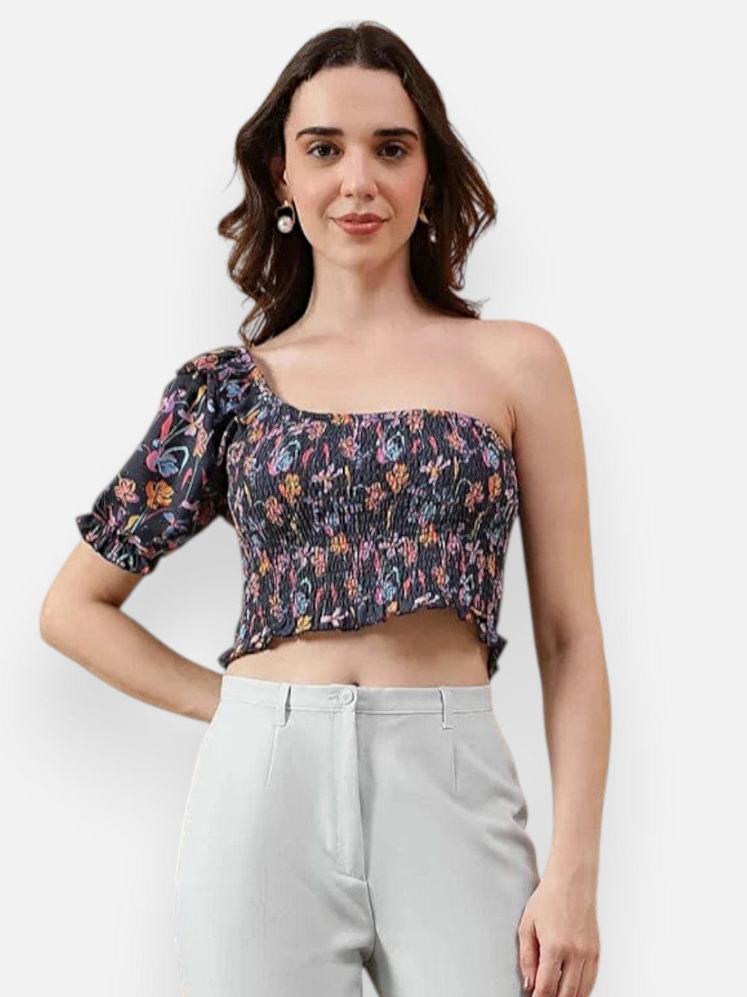 Multicolor Floral Print Crop Top