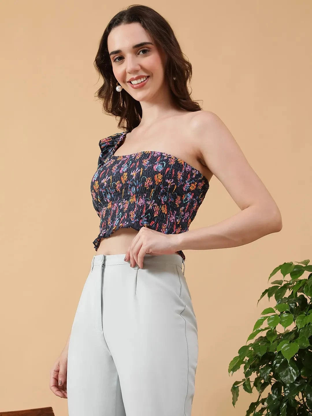Multicolor Floral Print Crop Top