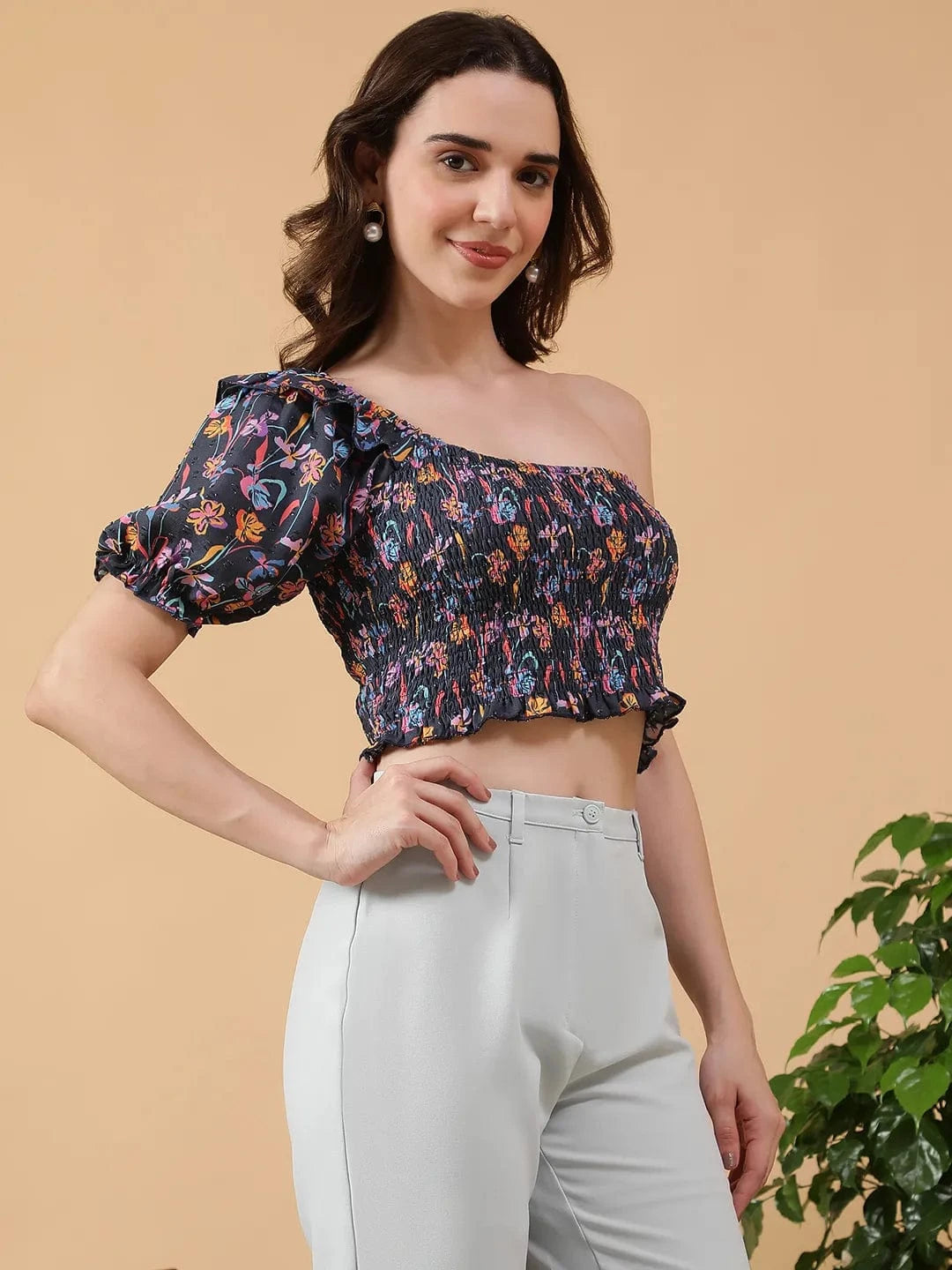 Multicolor Floral Print Crop Top