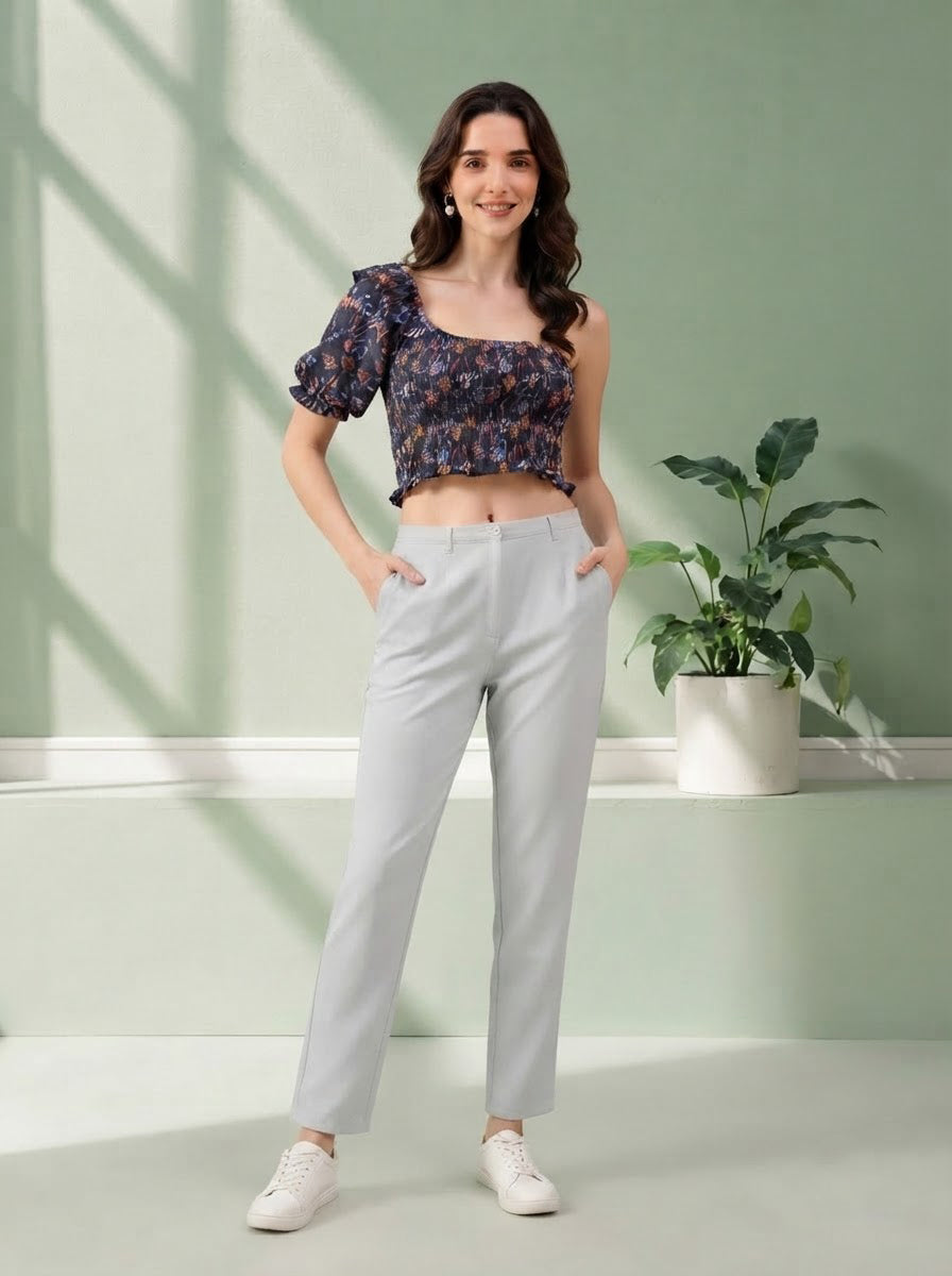 Multicolor Floral Print Crop Top