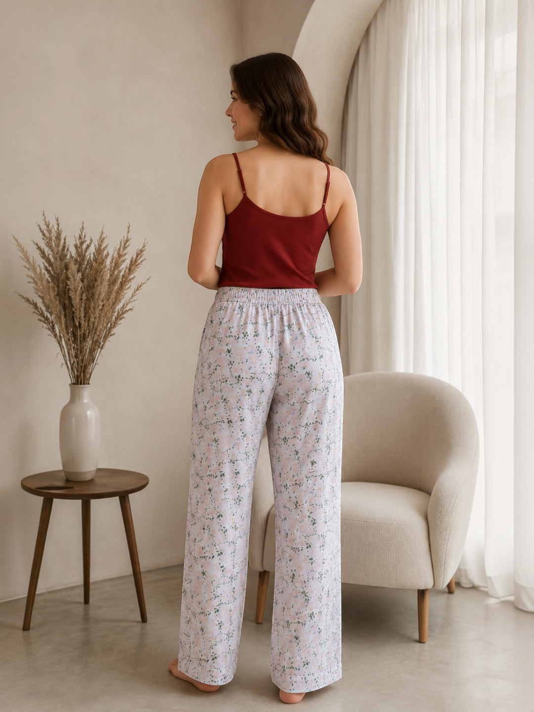 Women Multicolor Floral Print Nightwear Pajama Oxolloxo