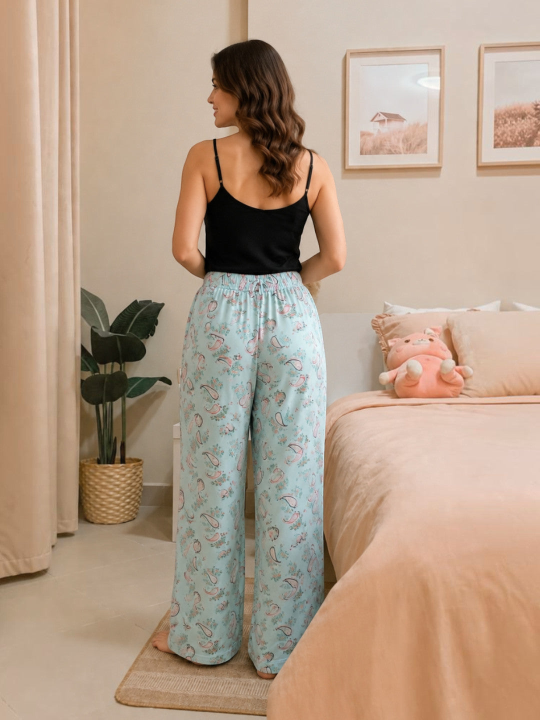 Women Multicolor Floral Print Nightwear Pajama Oxolloxo