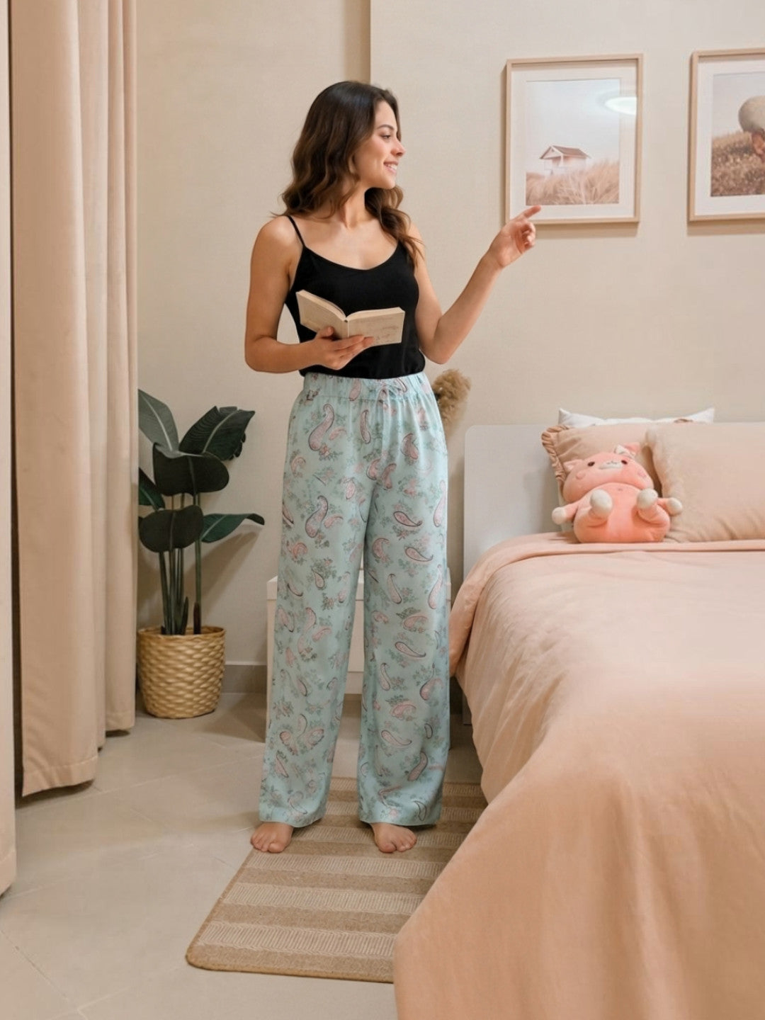 Women Multicolor Floral Print Nightwear Pajama Oxolloxo