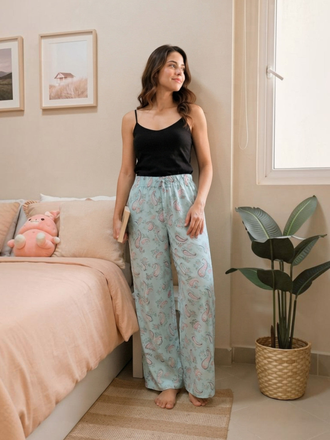 Women Multicolor Floral Print Nightwear Pajama Oxolloxo