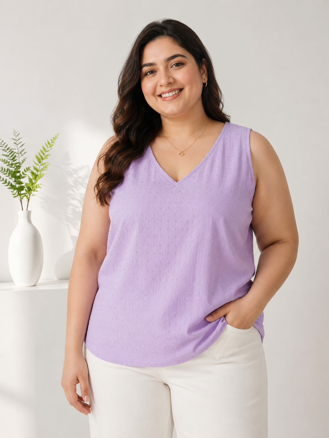 Women Plus Size Lilac Top- Pre Order
