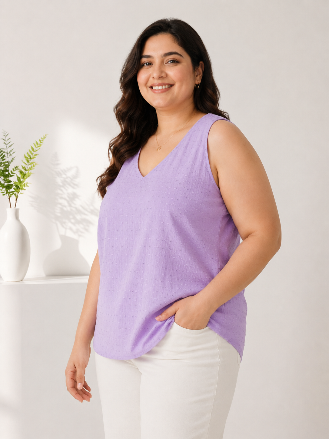 Women Plus Size Lilac Top- Pre Order