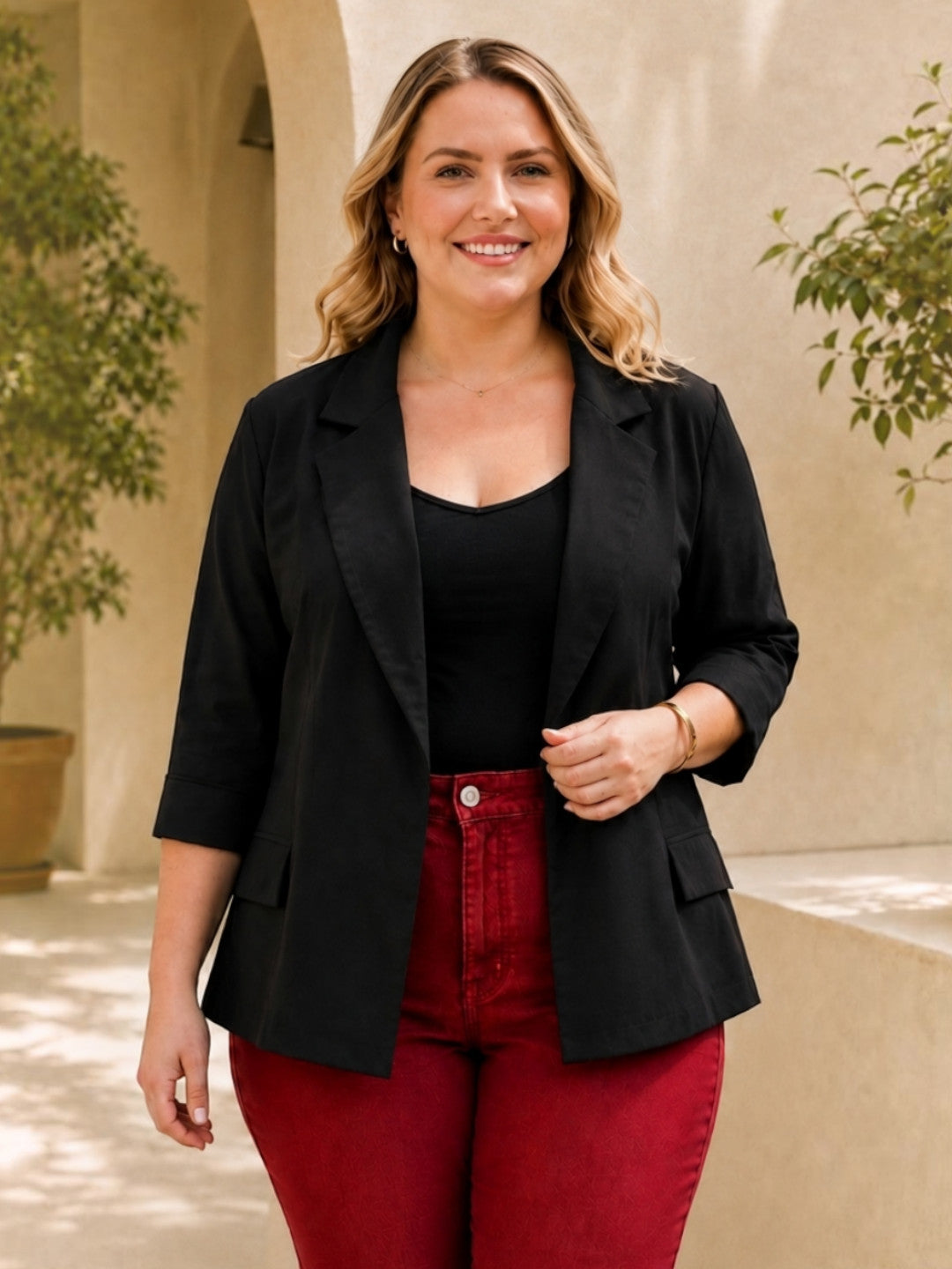 Women Plus Size Black Blazer - Pre Order