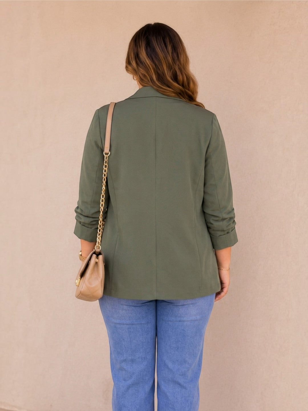 Women Plus Size Khaki Blazer - Pre Order