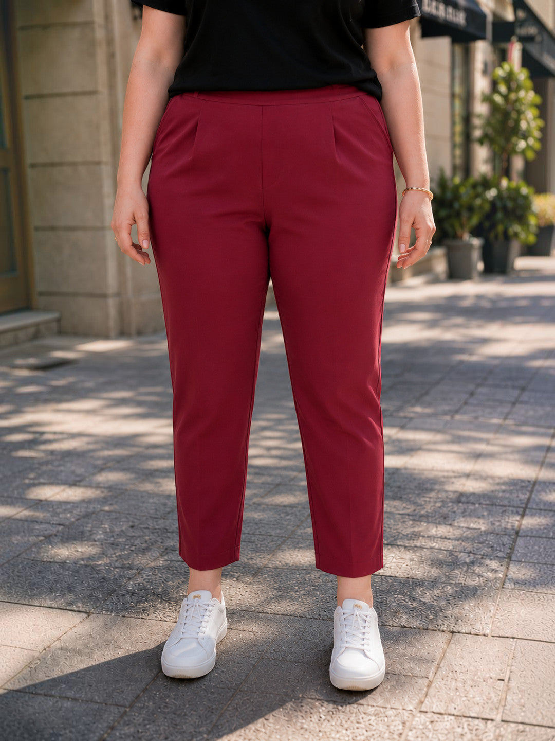 Women Plus Size Maroon Pant - Pre Order