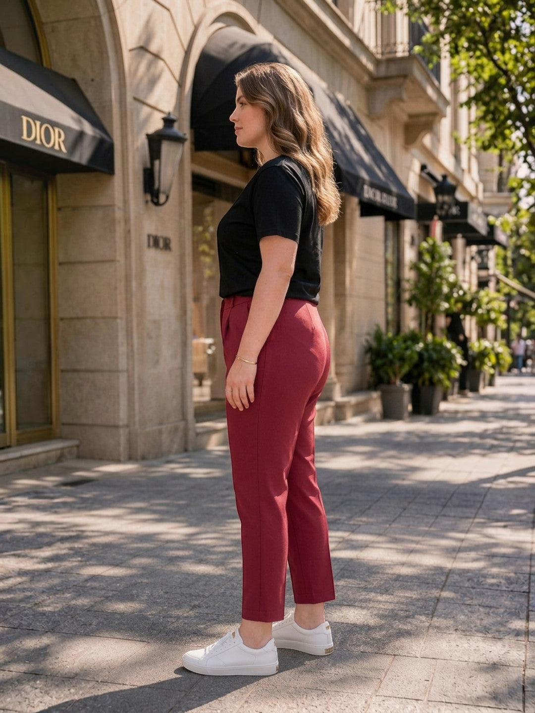 Women Plus Size Maroon Pant - Pre Order