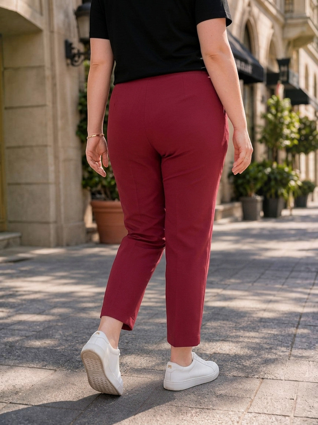Women Plus Size Maroon Pant - Pre Order