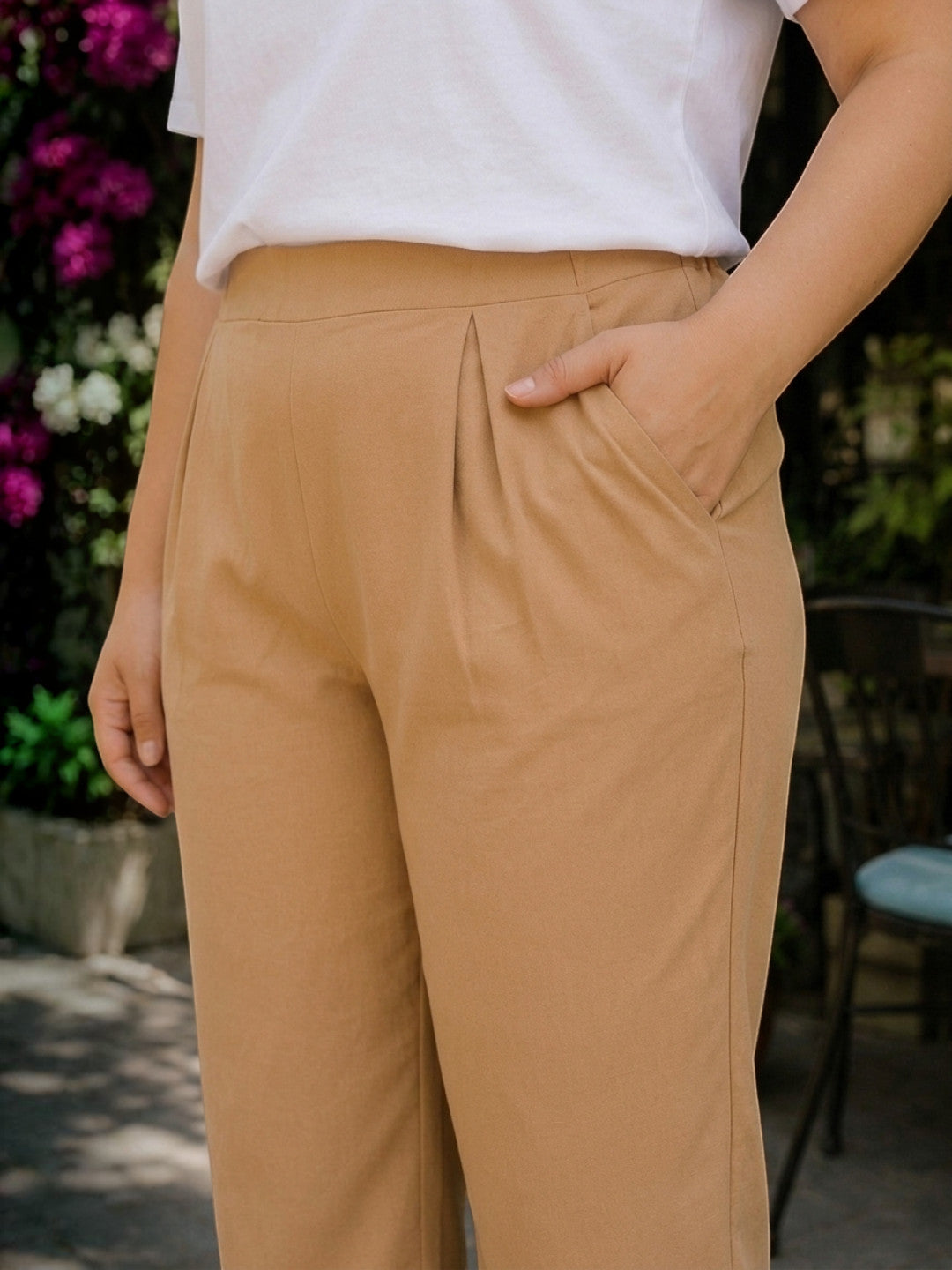 Women Plus Size Beige Pant - Pre Order