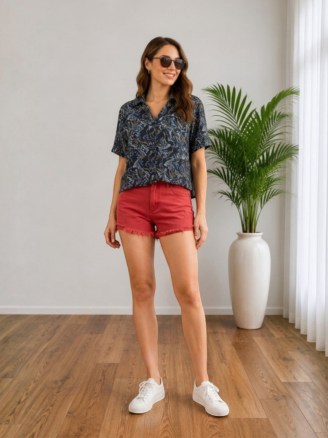 Women Black Abstract Paisley Print Shirt Oxolloxo