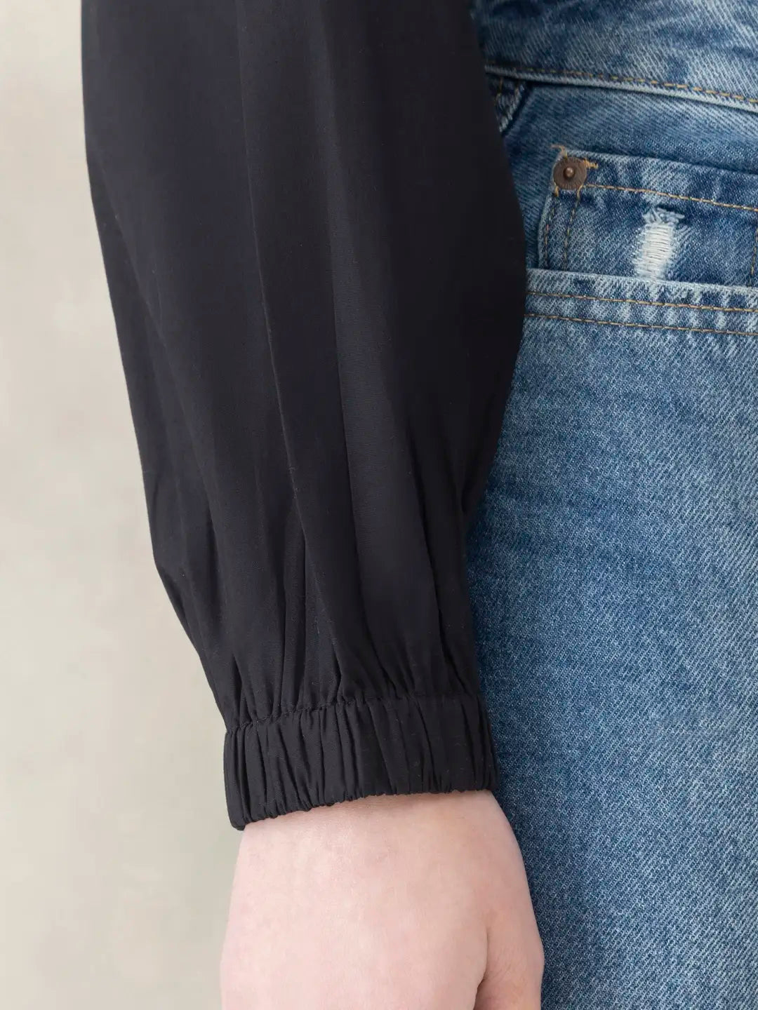 Beige Cotton Crop Shirt