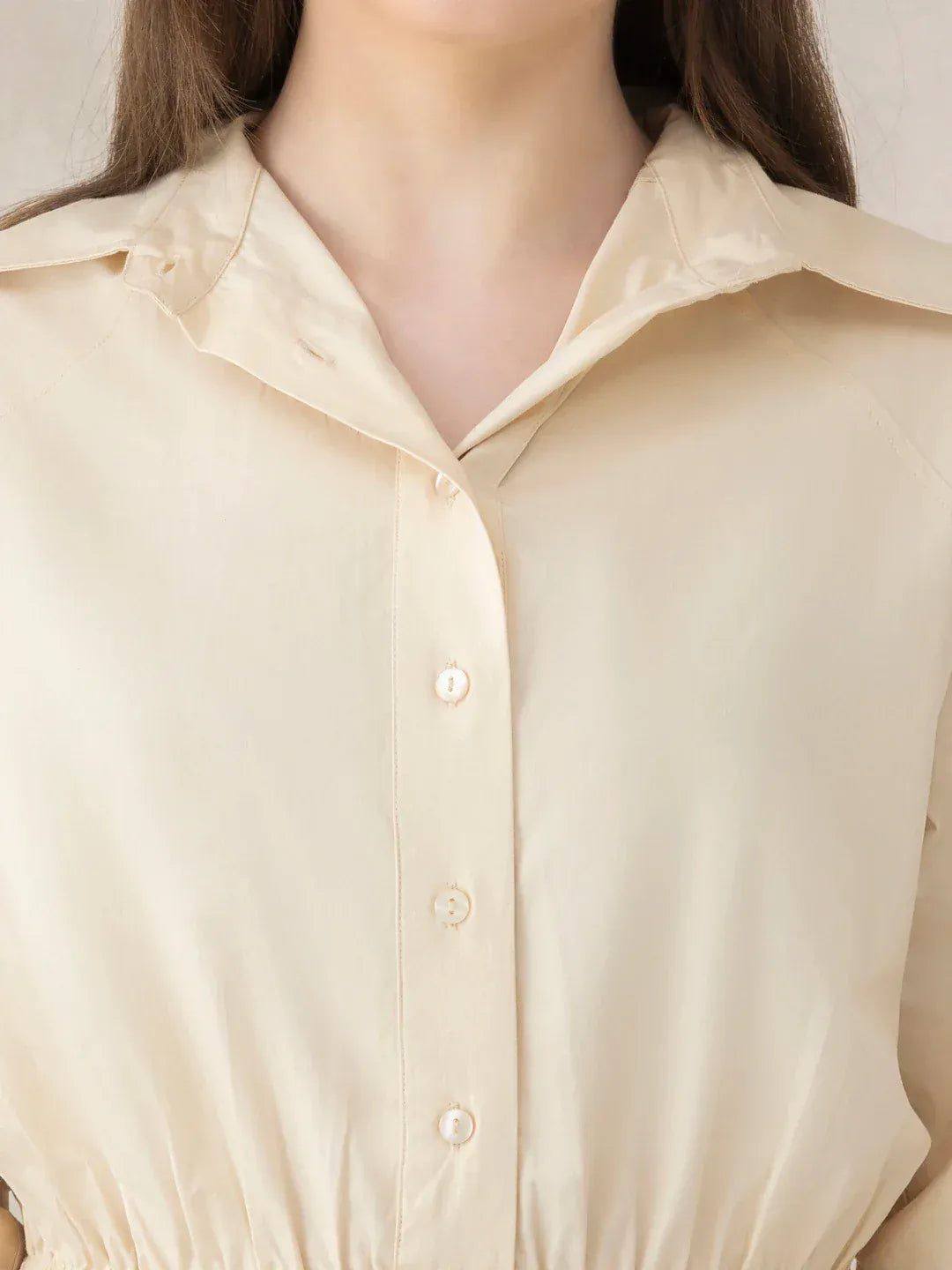 White Cotton Crop Shirt