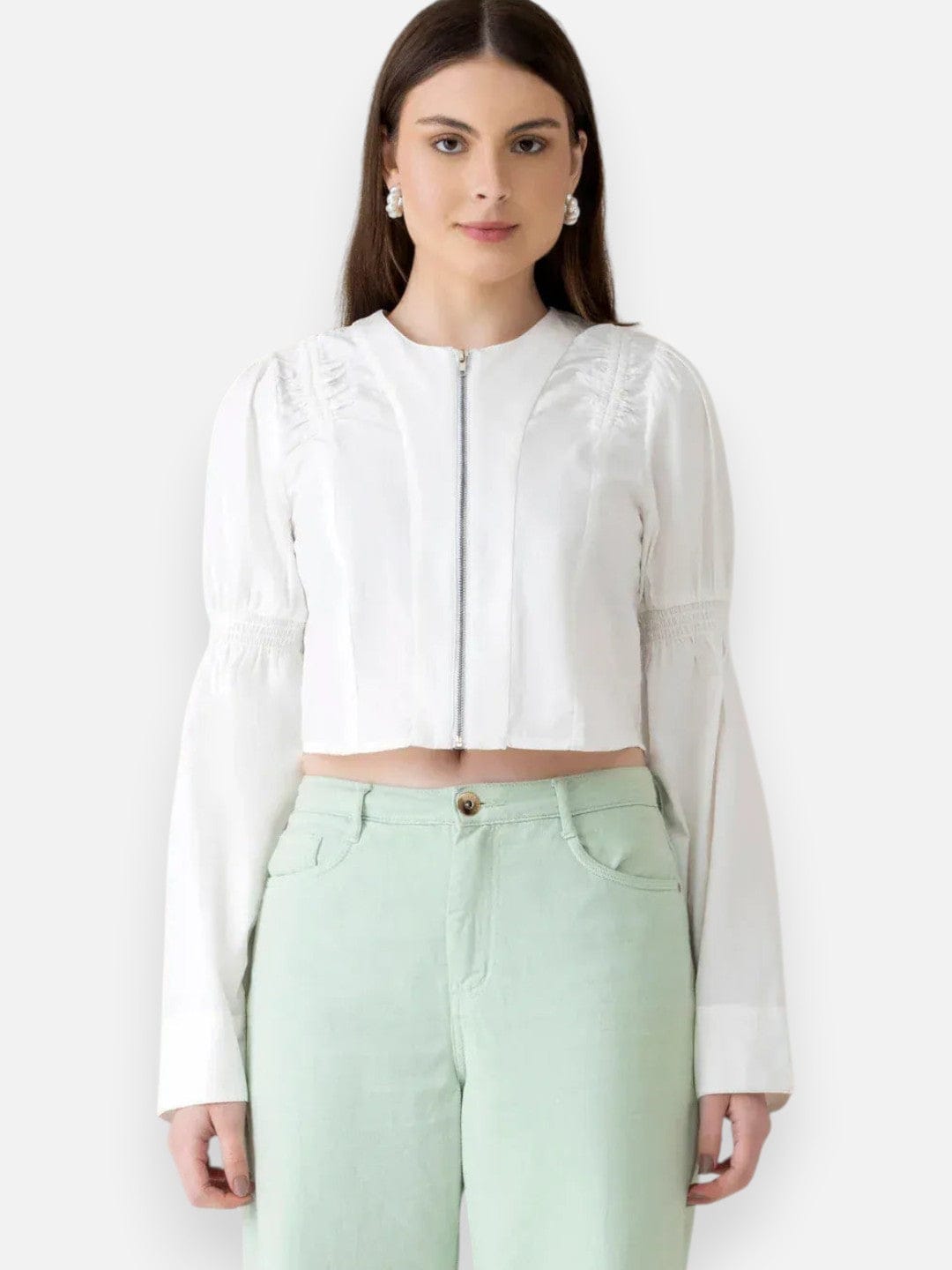 White Cotton Crop Top