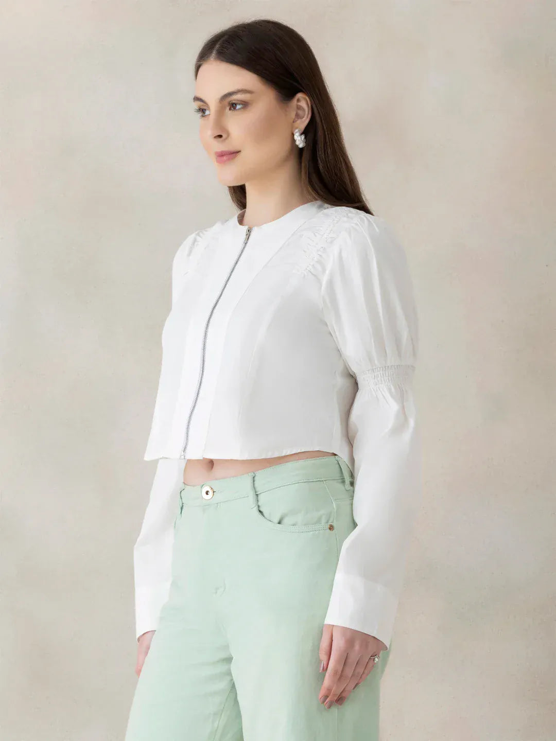 White Cotton Crop Top