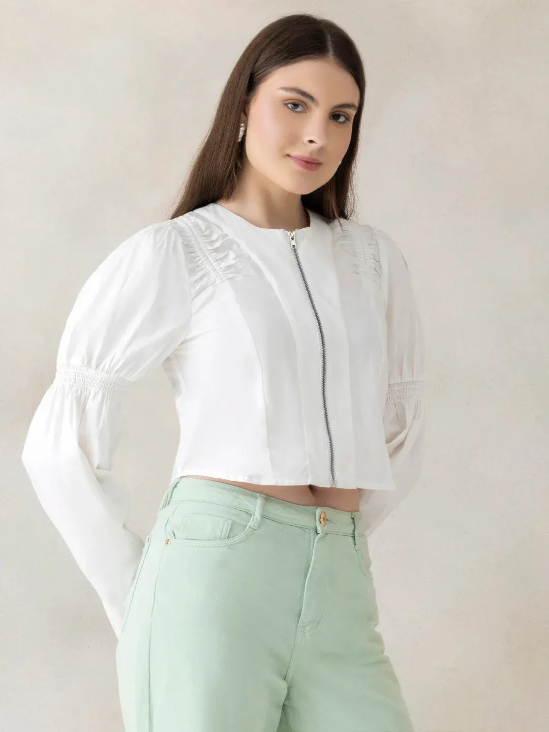 White Cotton Crop Top