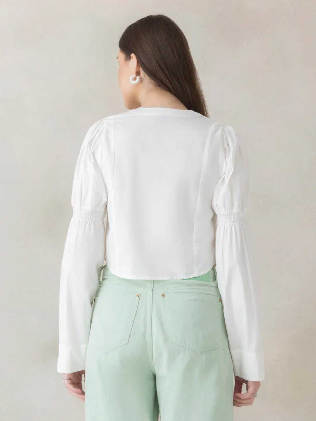 White Cotton Crop Top