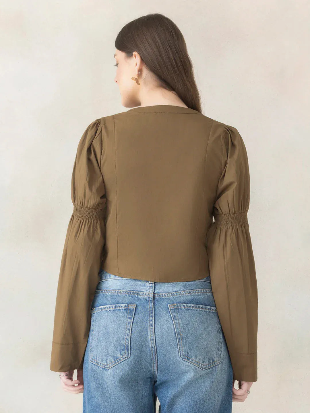 Olive Cotton Crop Top