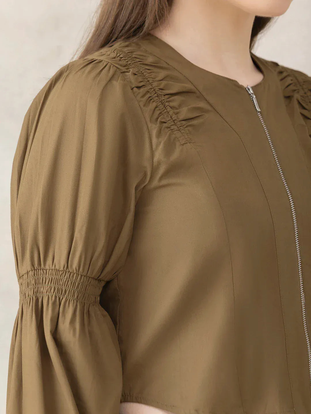 Olive Cotton Crop Top