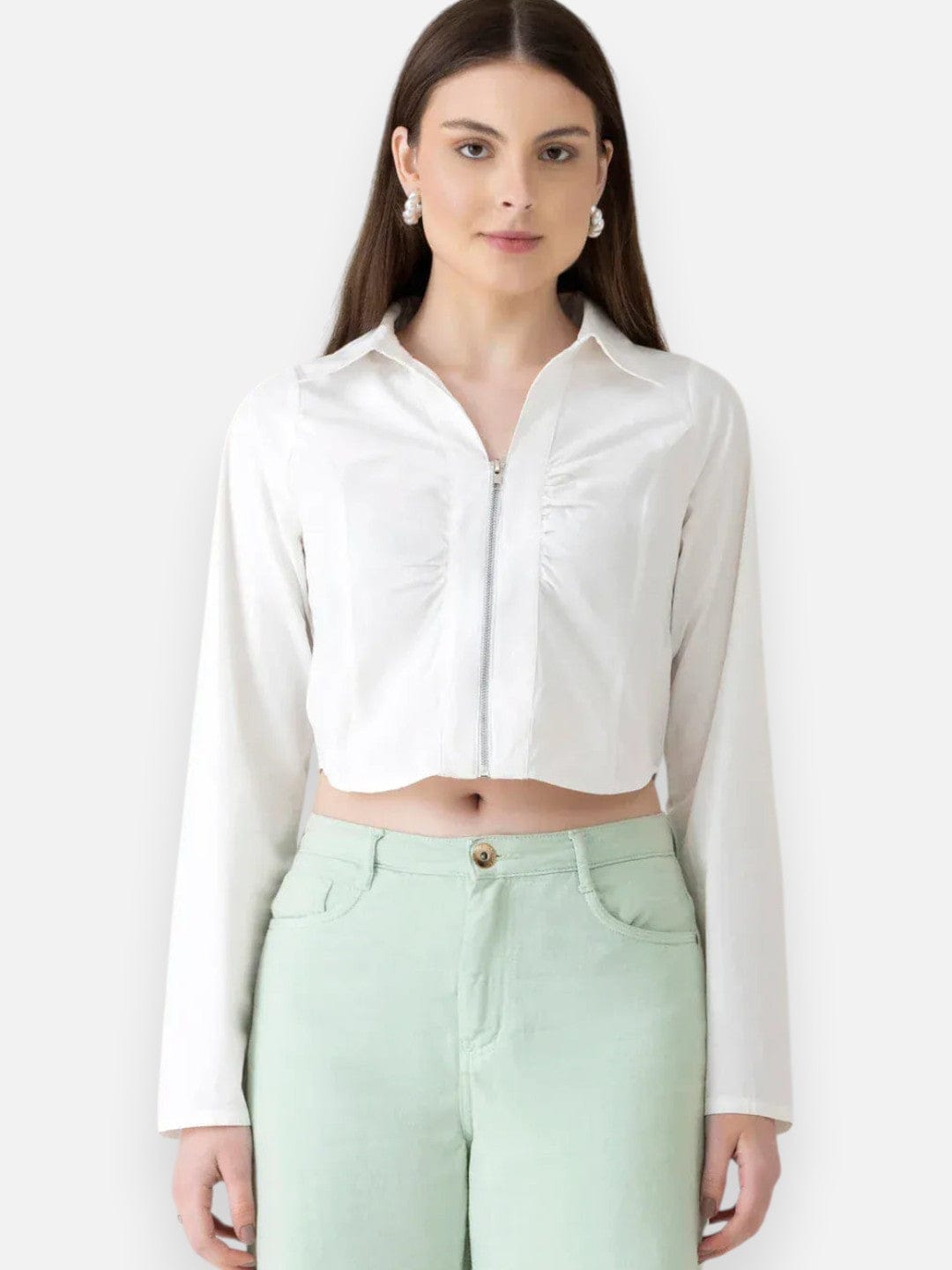 White Cotton Crop Top