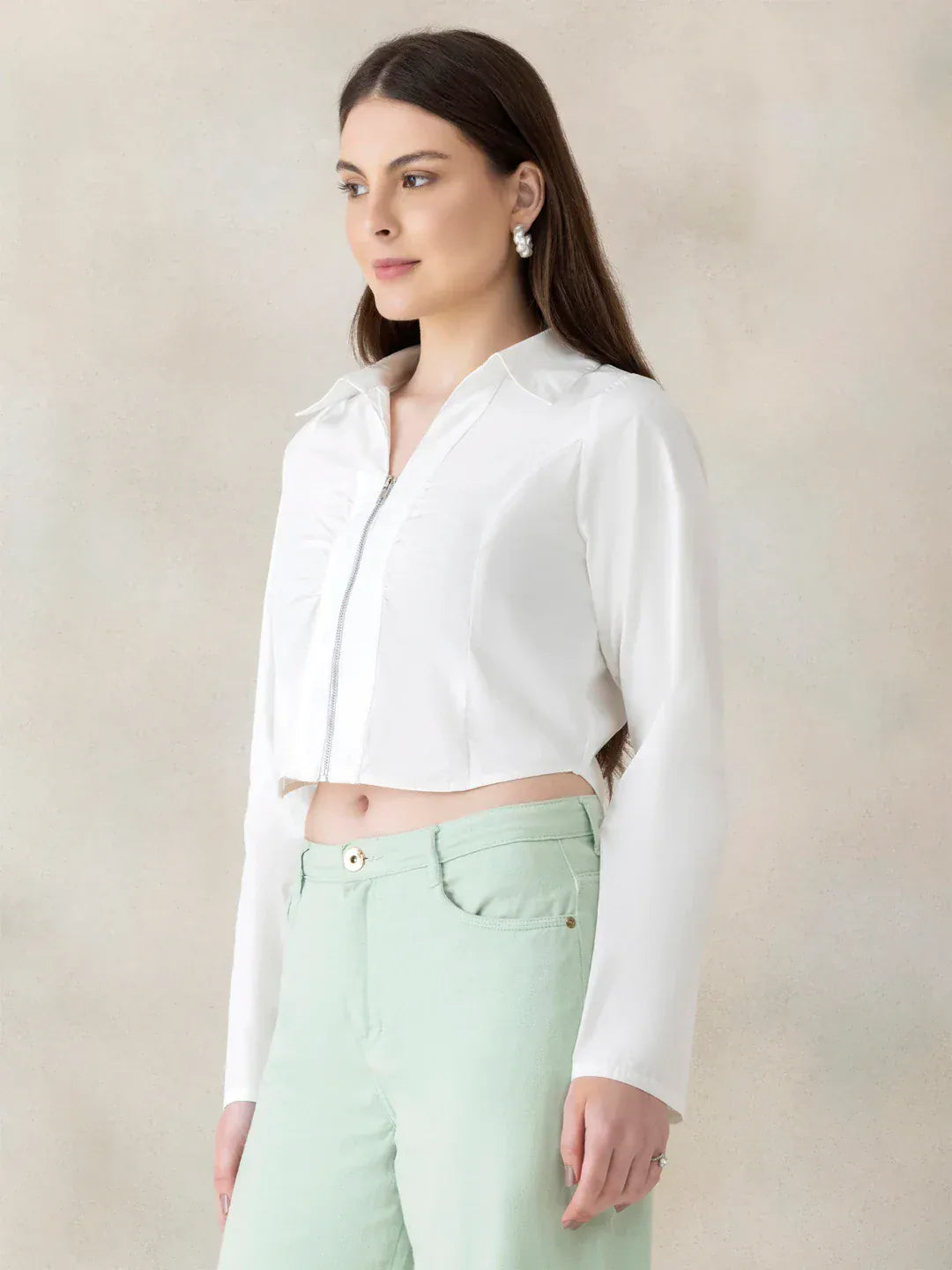 White Cotton Crop Top