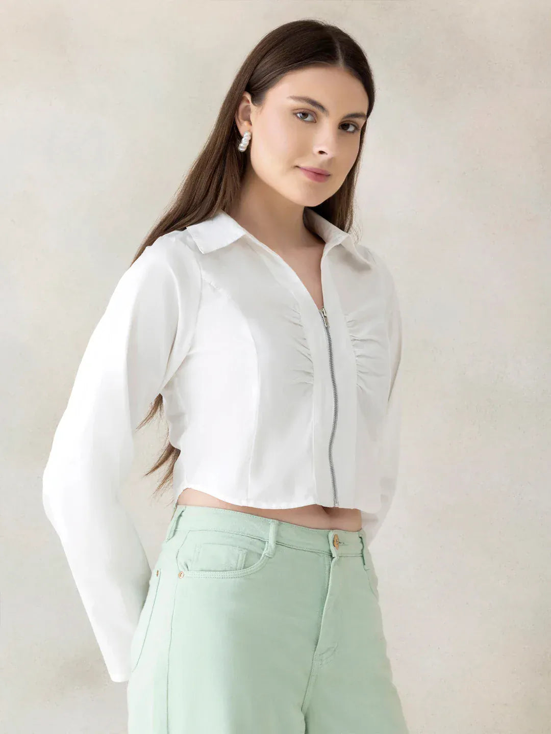 White Cotton Crop Top