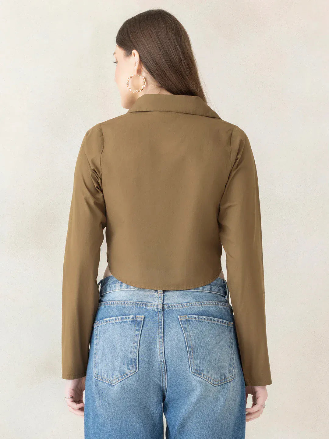 Olive Cotton Crop Top