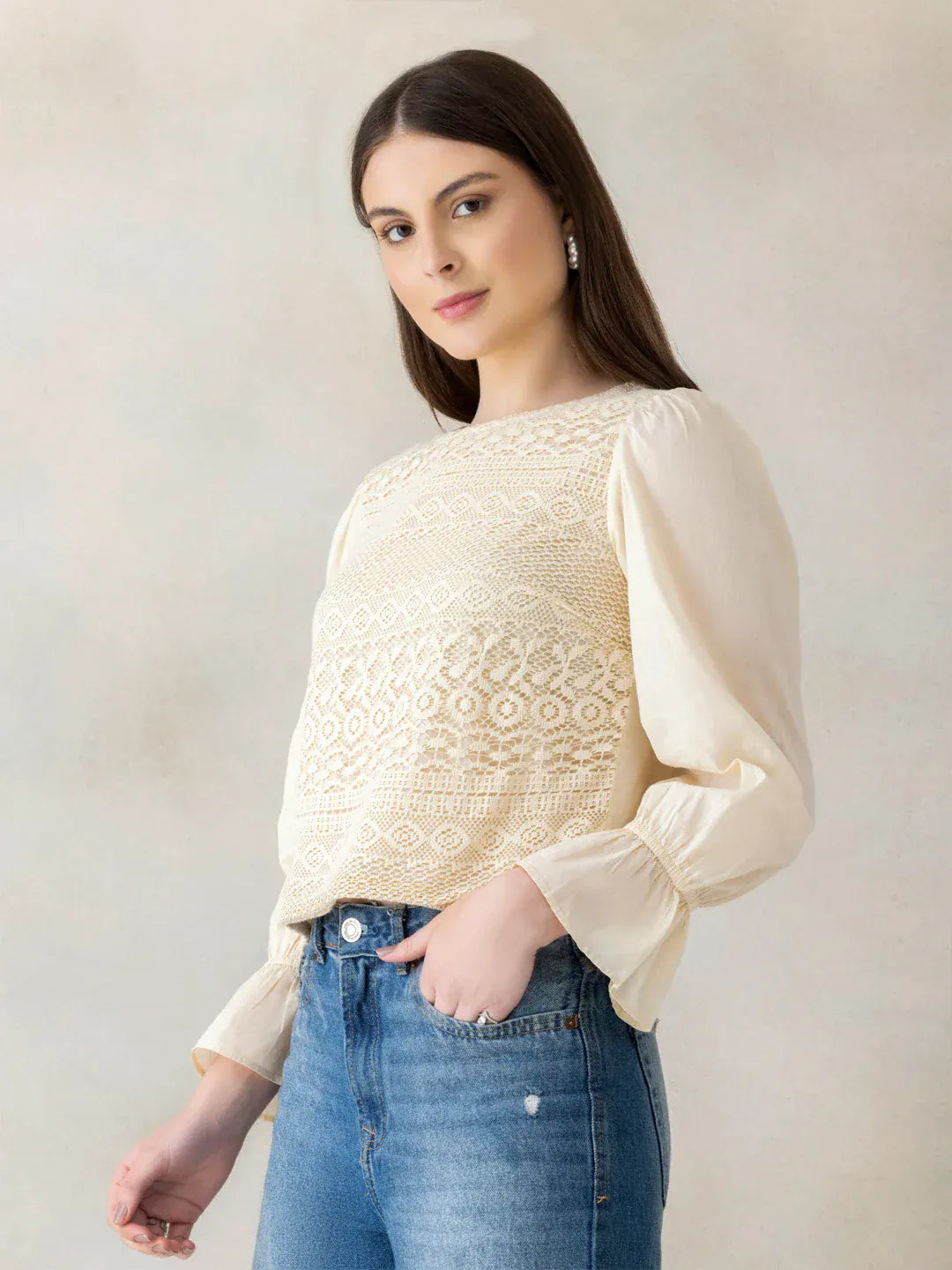 Beige Cotton Top