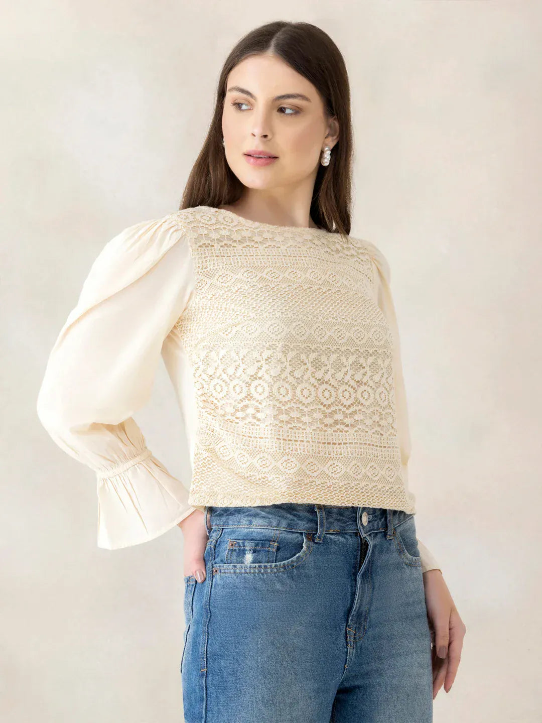 Beige Cotton Top