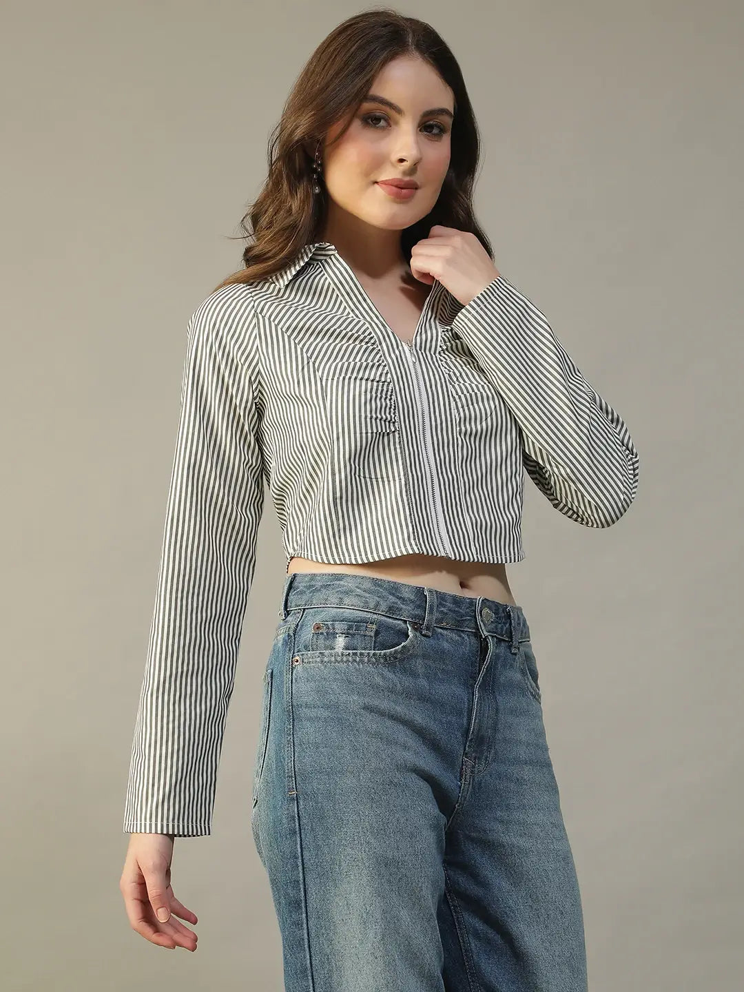 Black Striped Cotton Top