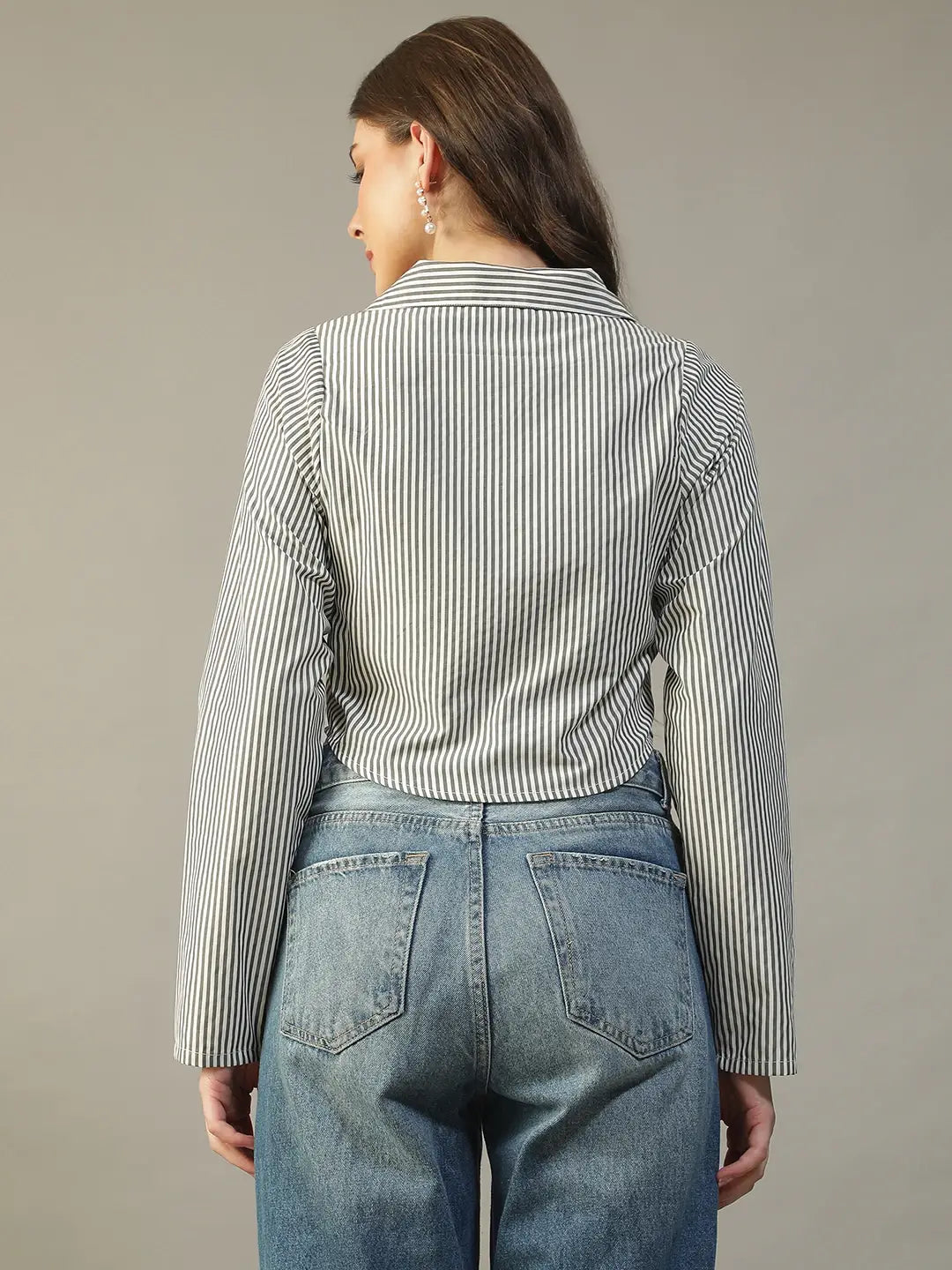 Black Striped Cotton Top