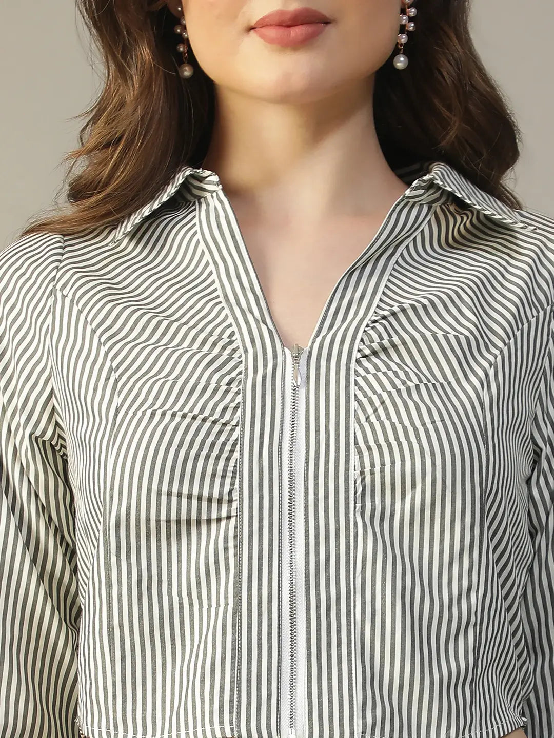 Black Striped Cotton Top