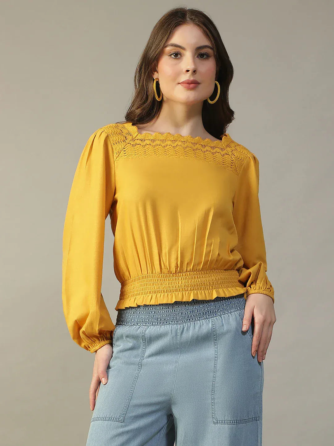 Women Yellow Top For Girls